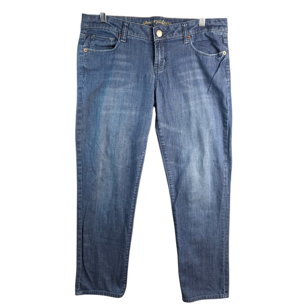 American Eagle Women Medium Wash Boyfriend Jeans Size 10 Reg Blue Denim Pants